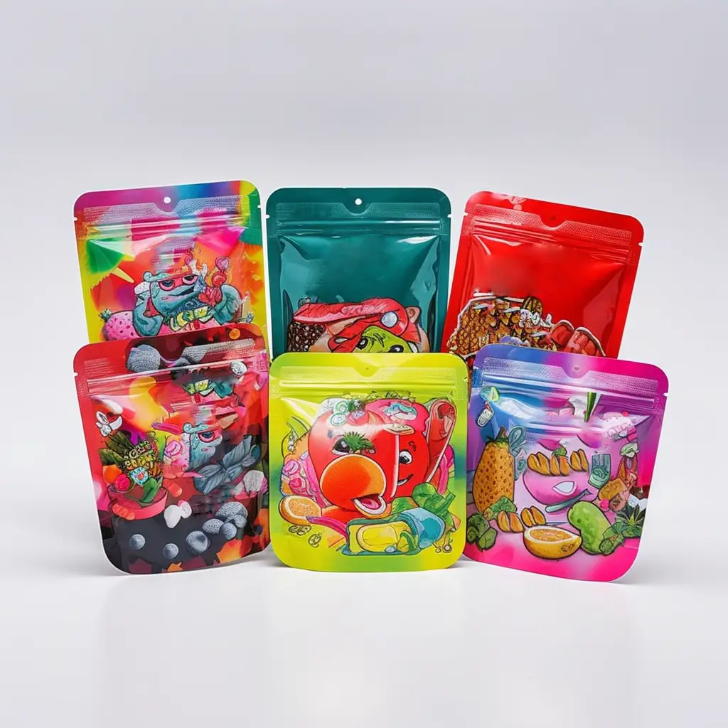 Sello de calor impreso personalizado Plástico Zip Lock Stand up Mylar Bolsas